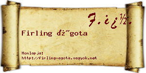 Firling Ágota névjegykártya
